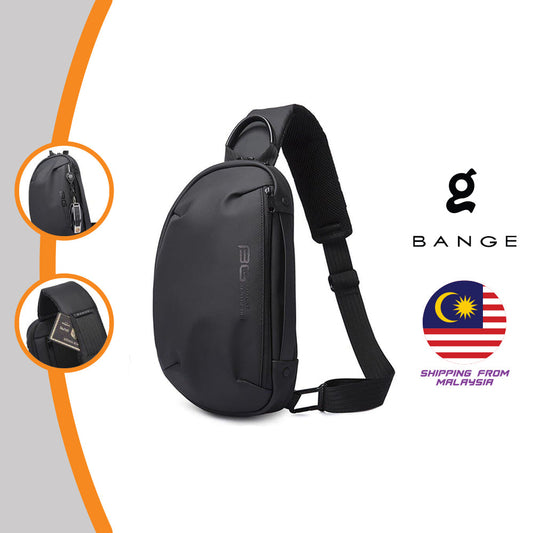 Bange Nomad Men Anti-theft Lock Sling Bag Fashion Chest Pack Waterproof USB Crossbody Bag (9.5" tablet)