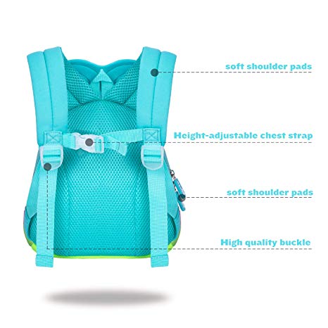 NOHOO Kid Little Mermaid 3D Design School Bag Waterproof Preschool Backpack Bags