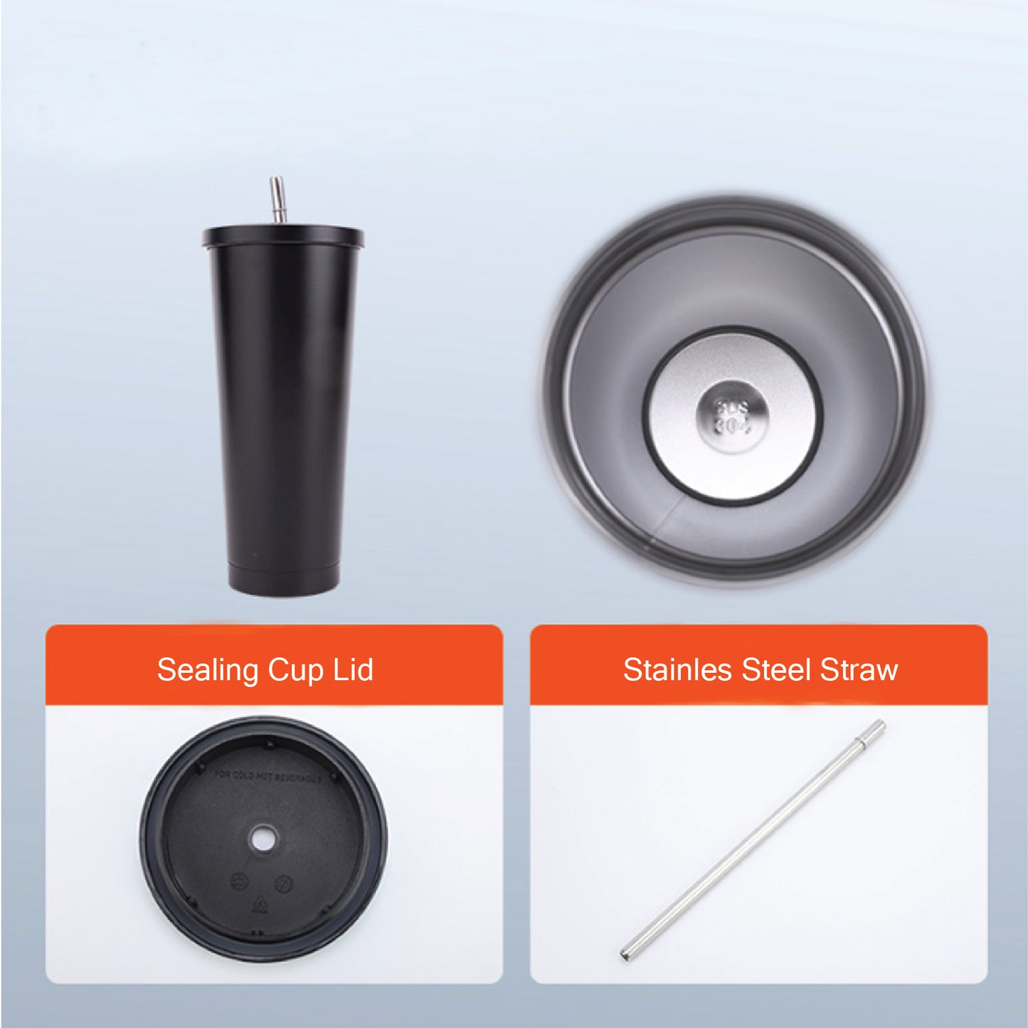 Stainless Steel Tumbler With Straw - BH-SS 0850