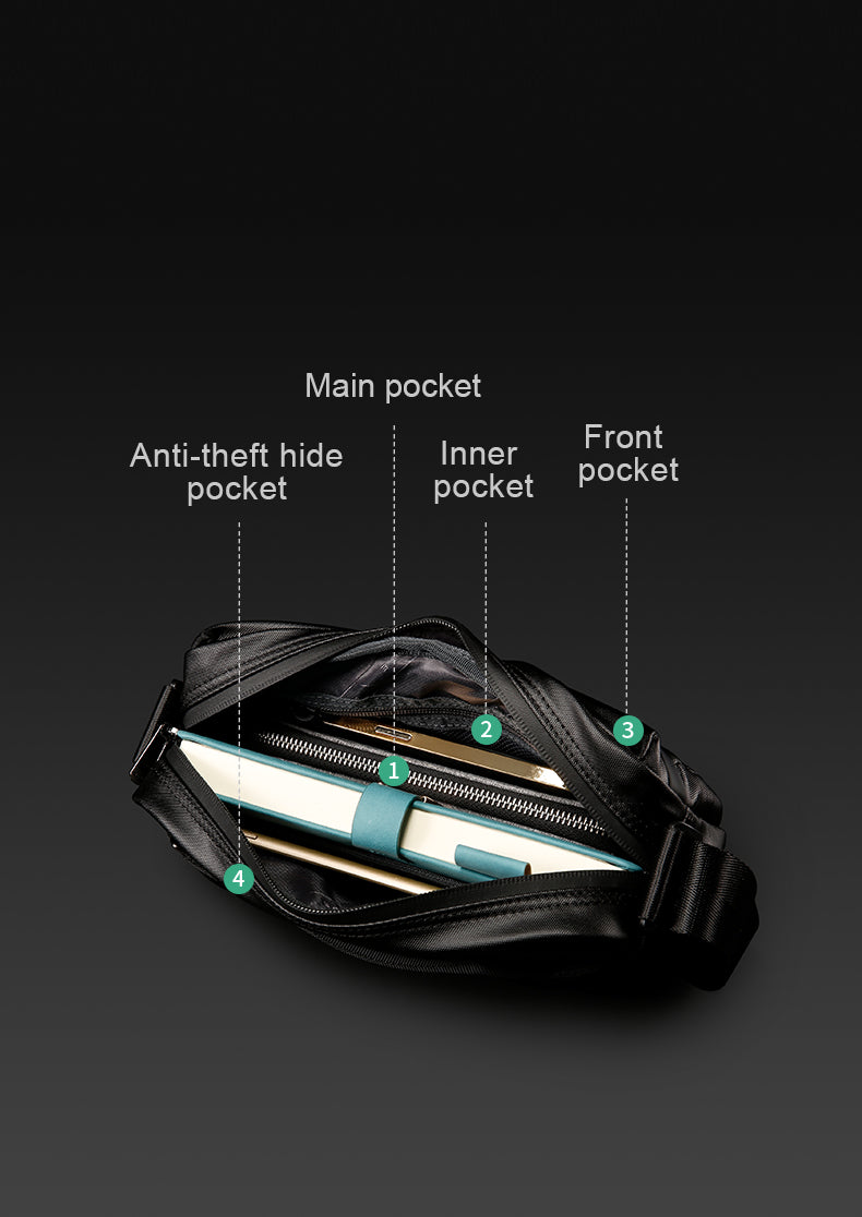 Bange Cabbie Multiple Compartment Big Capacity Crossbody Sling Bag