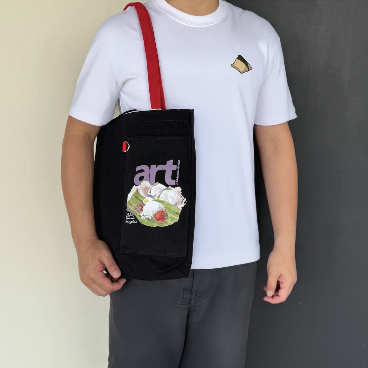 Tote Bag Nasi Lemak - Black Red