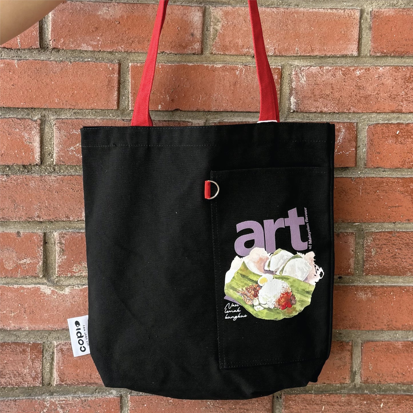 Tote Bag Nasi Lemak - Black Red