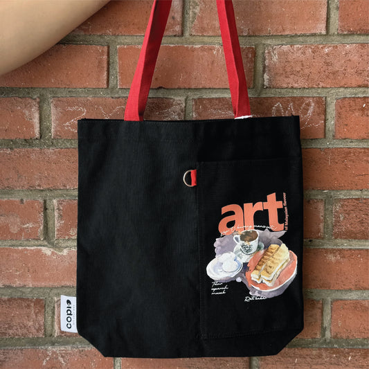 Tote Bag Roti Bakar - Black Red