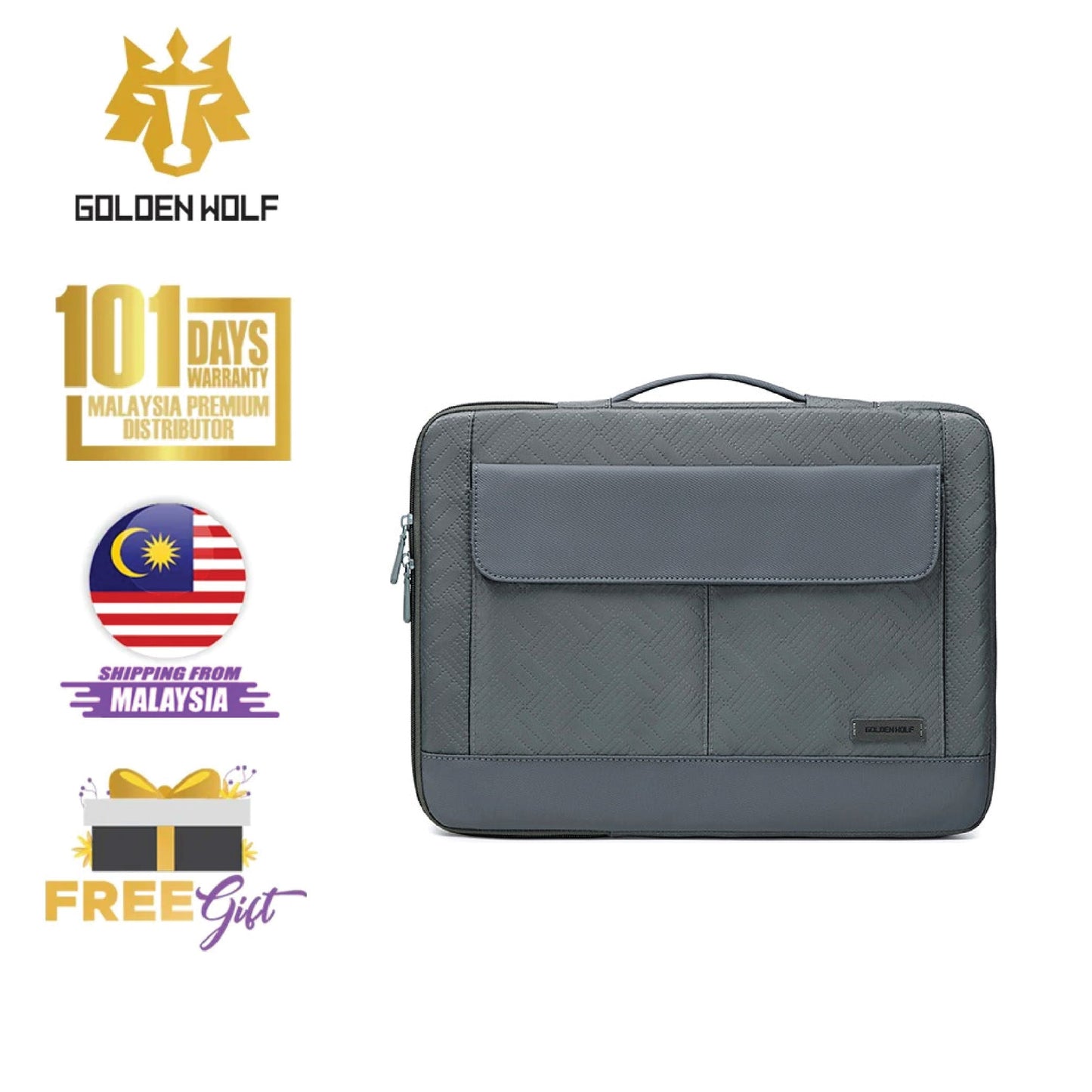 Golden Wolf i-Finn Laptop Briefcase (Polyester Material)
