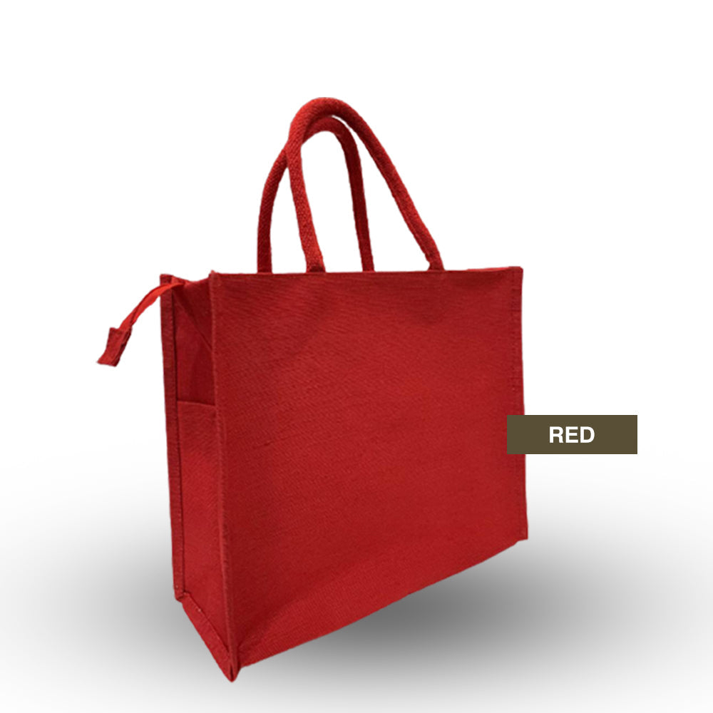Bag2u Zip Mono Jute Material Tote Bag