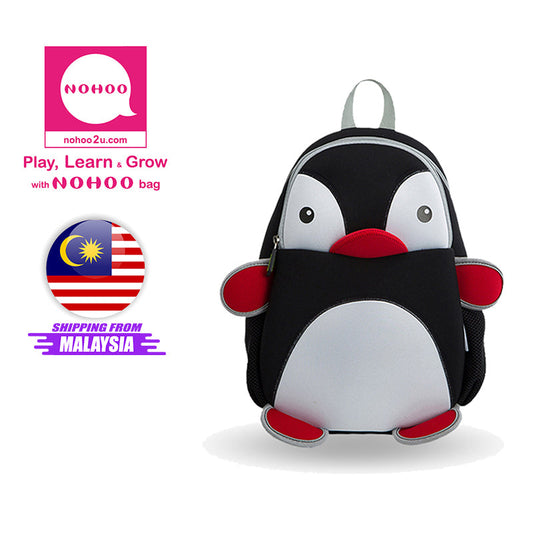 NOHOO Kid Penguin 3D Design School Bag Waterproof Preschool Backpack Bags A4 Bag