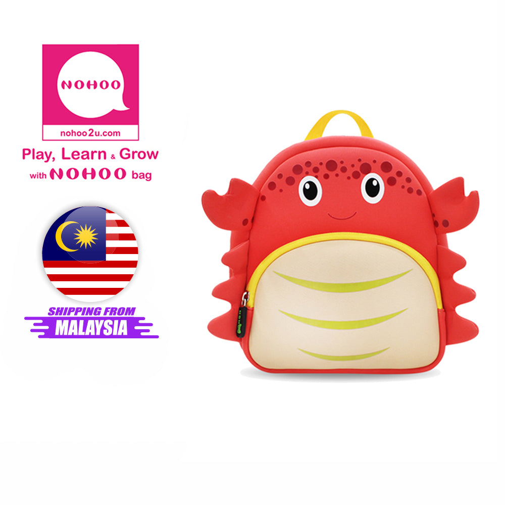 NOHOO Kid Crab Cute 3D Design School Bag Waterproof Preschool Backpack Bags