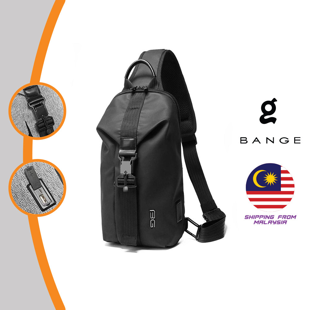 Bange Vanguard Anti-theft Lock Sling Bag Fashion Chest Pack Waterproof USB Crossbody Bag