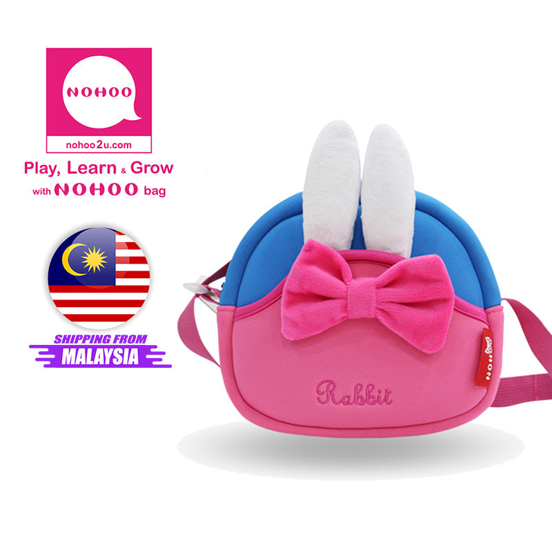 NOHOO Kid Rabbit 3D Cute Design Children Sling Crossbody Travel Bag Preschool