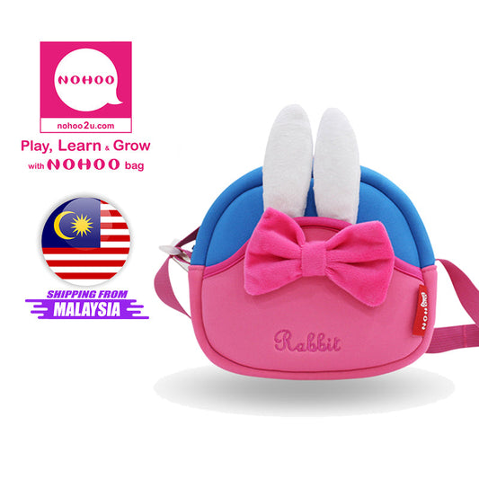 NOHOO Kid Rabbit 3D Cute Design Children Sling Crossbody Travel Bag Preschool