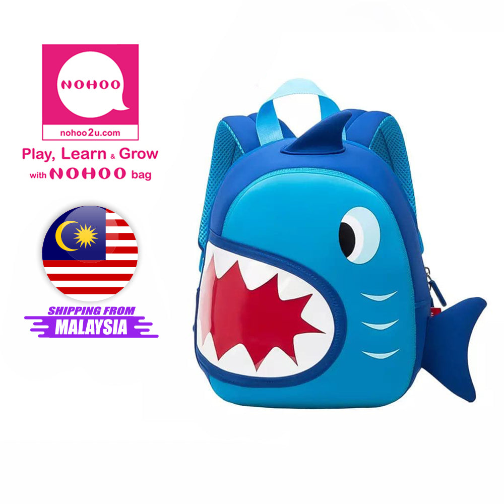 NOHOO Kid Shark 3D Design School Bag Waterproof Preschool Backpack Bags Ocean