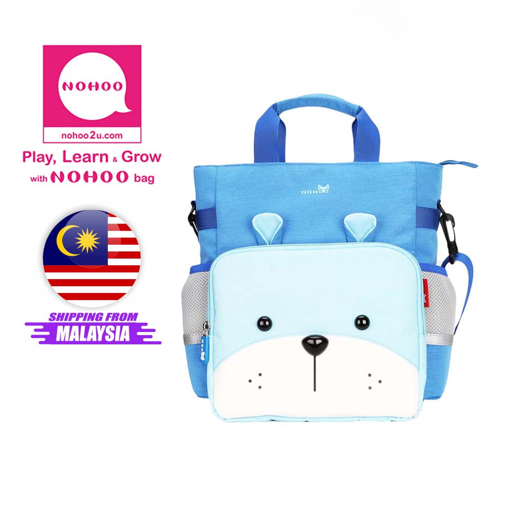 NOHOO Kid Tote Bag Smart Bear Blue