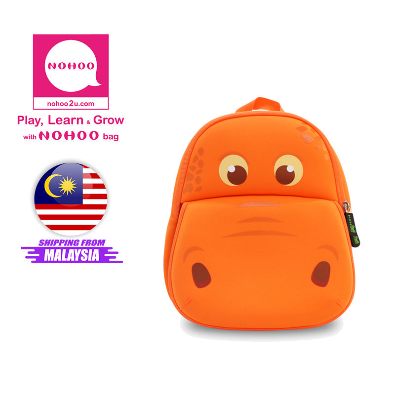 NOHOO Kid Hippo Mouth(New) 3D Design School Bag Waterproof Preschool Backpack Go