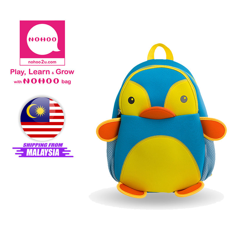 NOHOO Kid Penguin 3D Design School Bag Waterproof Preschool Backpack Bags A4 Bag