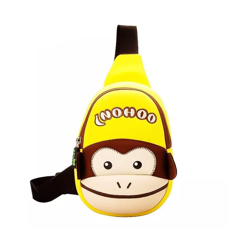 NOHOO Kid Yellow Monkey Design Children Boy Sling Crossbody Travel Preschool Bag