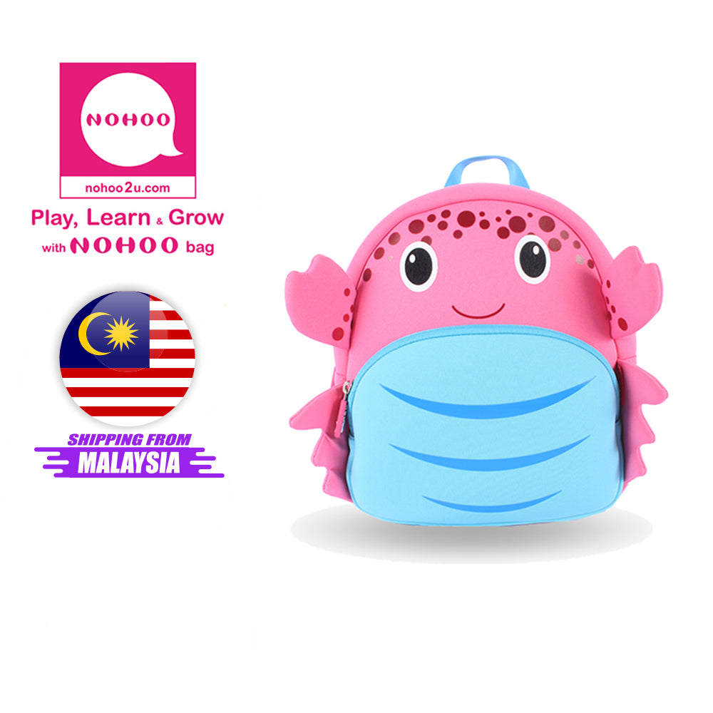 NOHOO Kid Crab Cute 3D Design School Bag Waterproof Preschool Backpack Bags