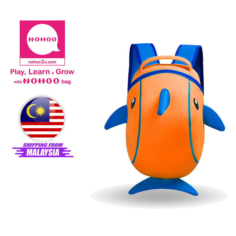 NOHOO Kid 3D Dolphin Design Children Ocean Travel School Bag Beg Sekolah Bags A4