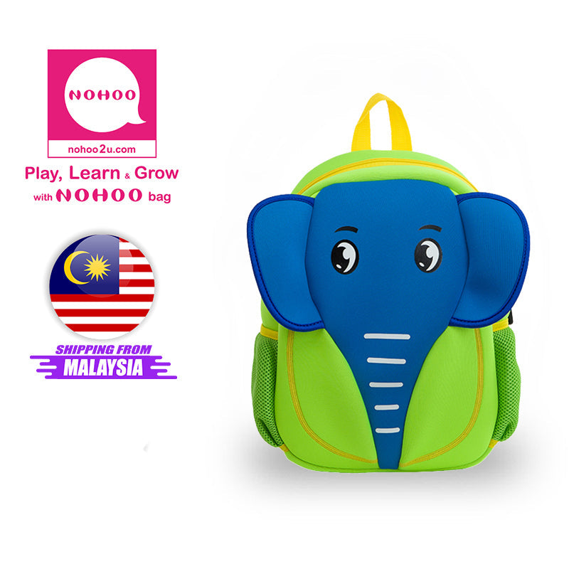 NOHOO Kid Elephant Design Children Boy Travel School Bag Beg Sekolah Bags A4 Bag