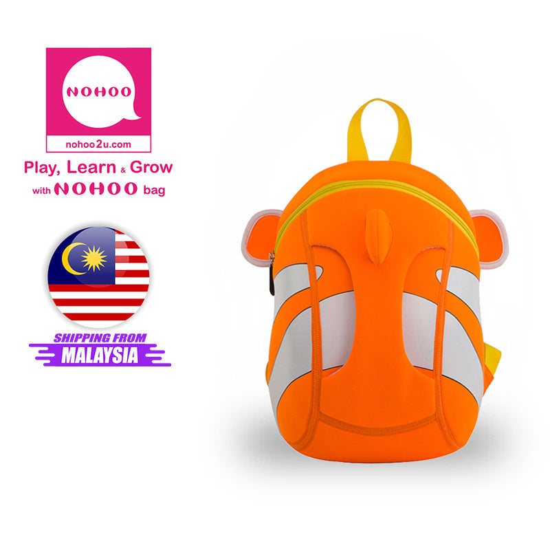 NOHOO Kid Clown Fish 3D Design Children Boy Travel School Bag Kindergarden Bag