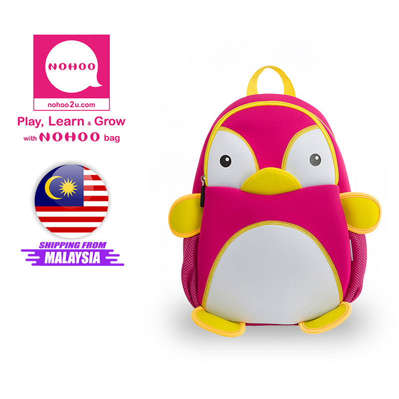 NOHOO Kid Penguin 3D Design School Bag Waterproof Preschool Backpack Bags A4 Bag