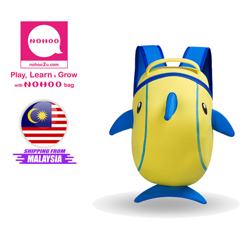 NOHOO Kid 3D Dolphin Design Children Ocean Travel School Bag Beg Sekolah Bags A4