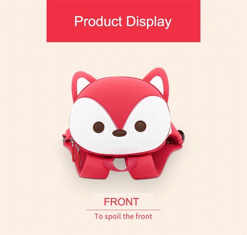 NOHOO Kids RED LITTLE FOXY (New) Waterproof Harness Travel Newborn Cute Kids Bag