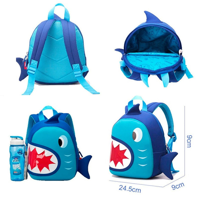 NOHOO Kid Shark 3D Design School Bag Waterproof Preschool Backpack Bags Ocean