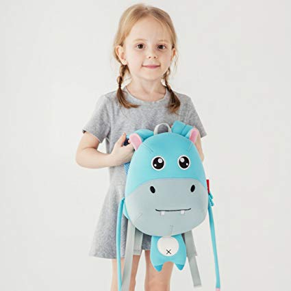 NOHOO Kids Blue Hippo (New) Harness Preschool Bag Toodler Bag Travel Bag Kids