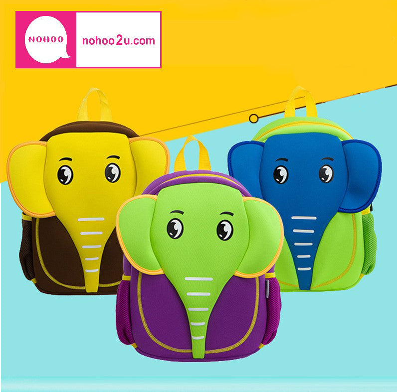 NOHOO Kid Elephant Design Children Boy Travel School Bag Beg Sekolah Bags A4 Bag