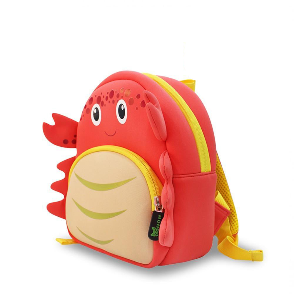 NOHOO Kid Crab Cute 3D Design School Bag Waterproof Preschool Backpack Bags