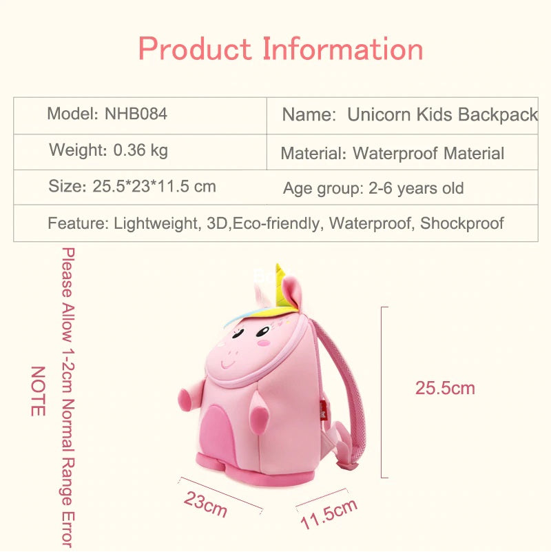 NOHOO Kids PINKY UNICORN (New) Waterproof Neoprene Multifunctional Travel CUTE