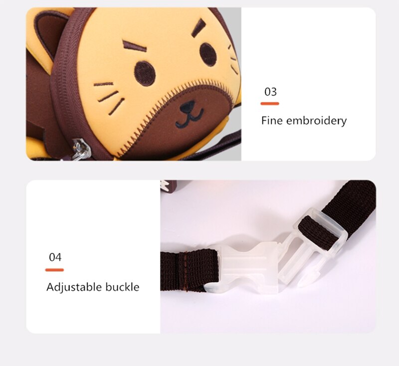 NOHOO Kids Lion 3D Design Newborn Bag Toodler Bags Travel Kids Bag