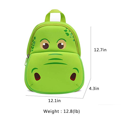 NOHOO Kid Hippo Mouth(New) 3D Design School Bag Waterproof Preschool Backpack Go