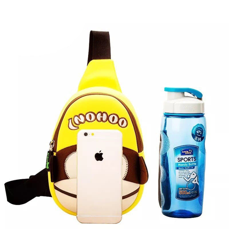 NOHOO Kid Yellow Monkey Design Children Boy Sling Crossbody Travel Preschool Bag