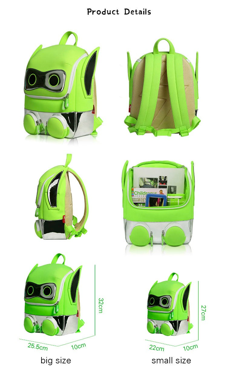 NOHOO Kid 3D Robot (New) Design School Bag Waterproof Preschool Backpack Bags