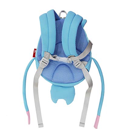 NOHOO Kids Blue Hippo (New) Harness Preschool Bag Toodler Bag Travel Bag Kids