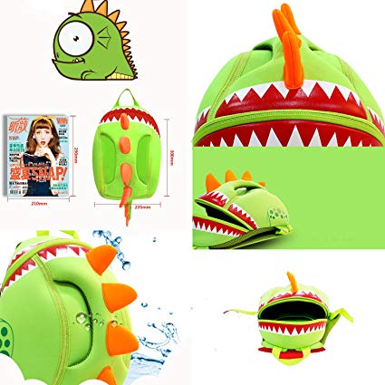 NOHOO Kid Dino Diny 3D Design Children Boy Travel School Bag Beg Sekolah Bags A4