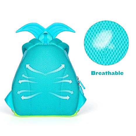 NOHOO Kid Little Mermaid 3D Design School Bag Waterproof Preschool Backpack Bags