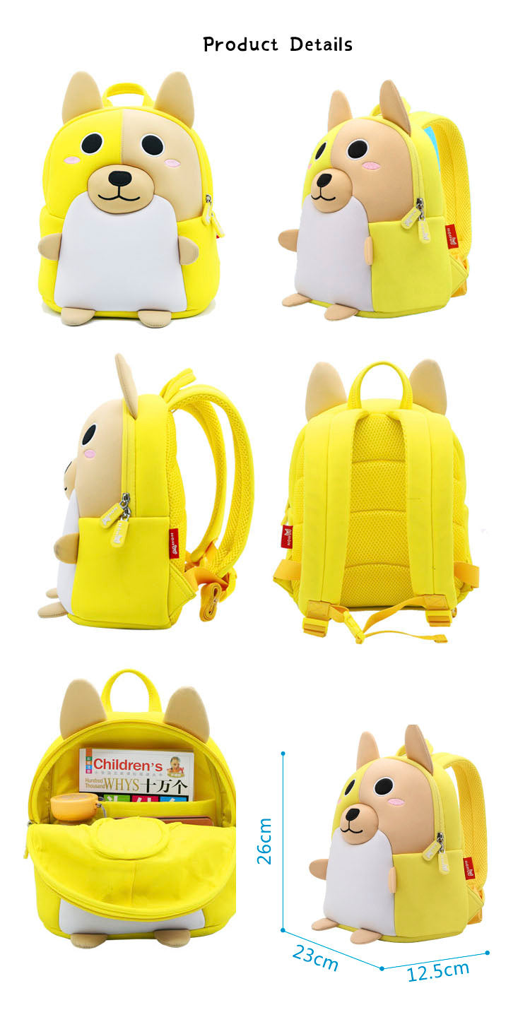 Nohoo Kids Bag YELLOW PUPPY Waterproof Neoprene Multifunctional Travel Cute Kids