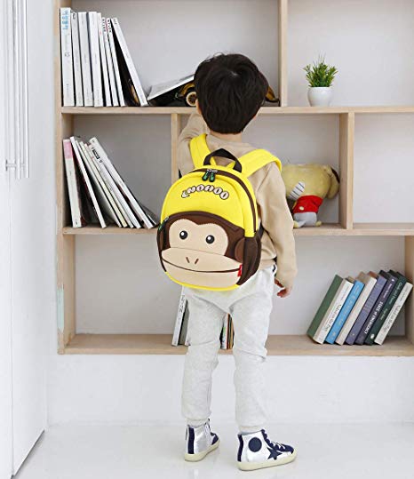 NOHOO Kid Monkey (New) 3D Design Toodler Bag Waterproof Preschool Backpack Bags