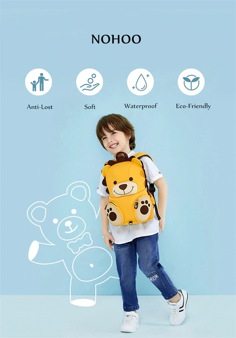 NOHOO Kids Bag 3D Design (New) Harness Backpack Preschool Travel Bag Waterproof