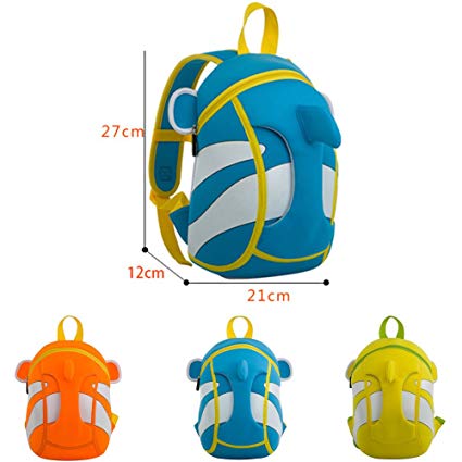 NOHOO Kid Clown Fish 3D Design Children Boy Travel School Bag Kindergarden Bag