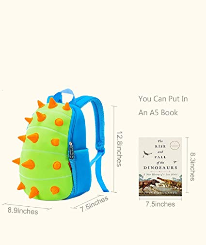 NOHOO Kid Spiky Dino Design Children Boy Travel School Bag Beg Sekolah Bags A4