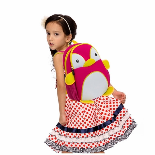 NOHOO Kid Penguin 3D Design School Bag Waterproof Preschool Backpack Bags A4 Bag