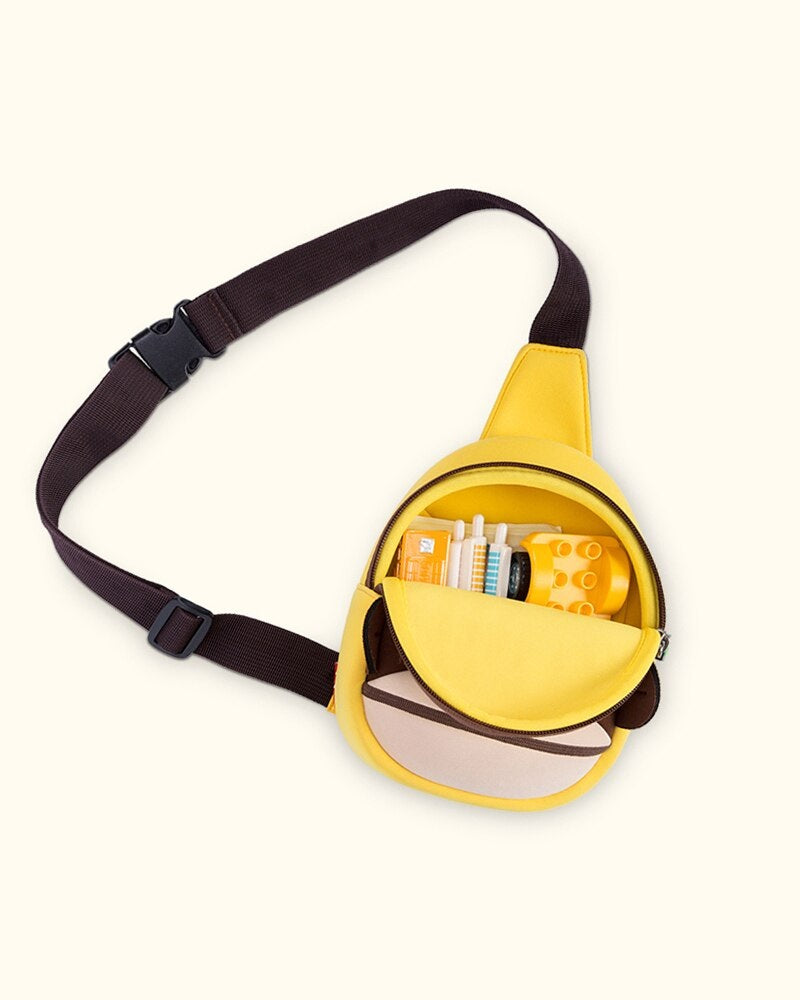 NOHOO Kid Yellow Monkey Design Children Boy Sling Crossbody Travel Preschool Bag