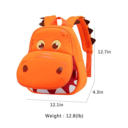 NOHOO Kid Hippo Mouth(New) 3D Design School Bag Waterproof Preschool Backpack Go