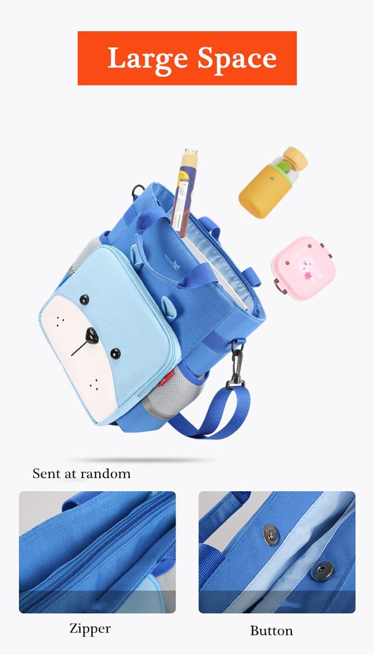 NOHOO Kid Tote Bag Smart Bear Blue