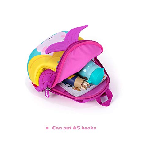 NOHOO Kid Little Mermaid 3D Design School Bag Waterproof Preschool Backpack Bags