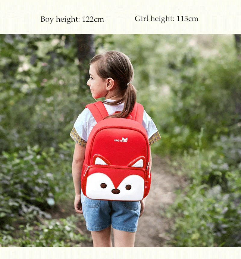 NOHOO Kid Foxy Red 3D Design Children Travel School Bag Beg Sekolah Bags A4