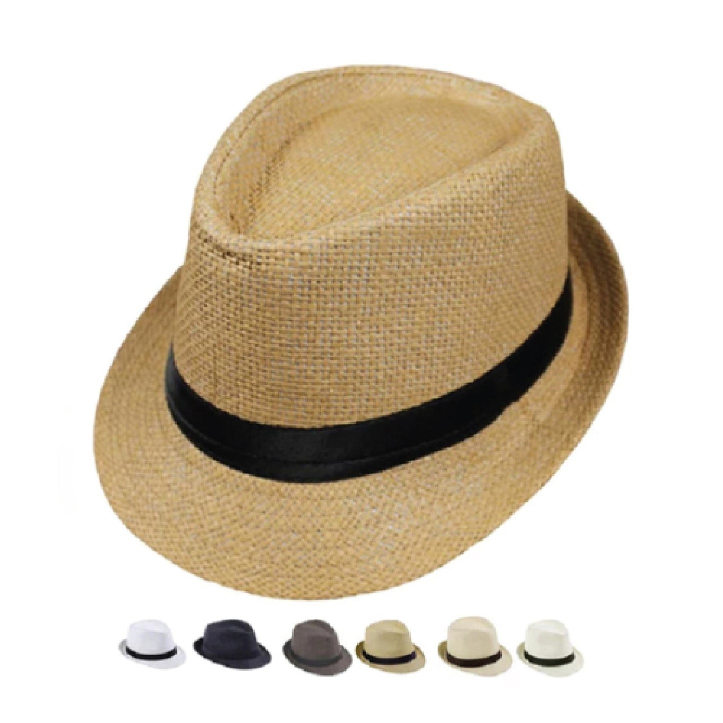 Unisex Hat Men Women Fedora Trilby Wide Brim Straw Cap